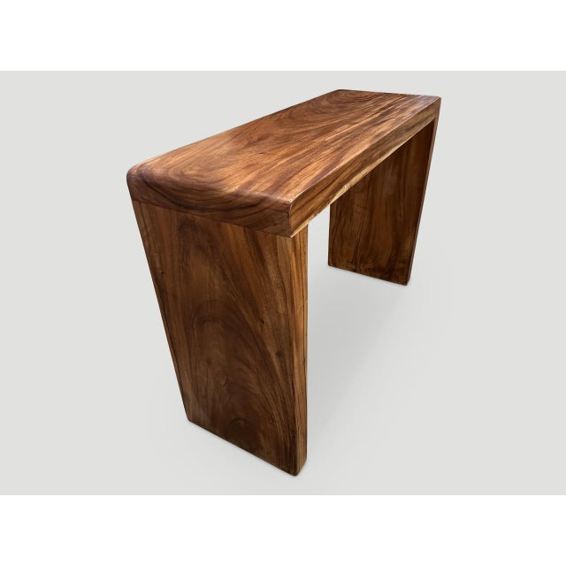 Andrianna Shamaris Minimalist Suar Wood Console Table For Sale - Image 11 of 18