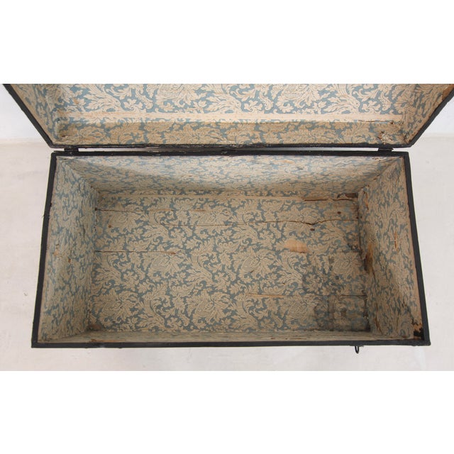 Vintage Steamship Black Trunk, 1920s For Sale - Image 13 of 18
