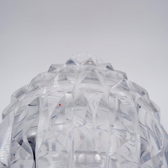 Vintage Model Artichoke Clear Crystal Vase from Val Saint Lambert, 1960 For Sale - Image 11 of 12
