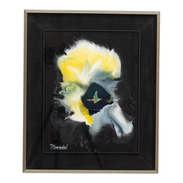 20th Century Belgian Artwork With Metal Frame By Rene Berdal For Sale