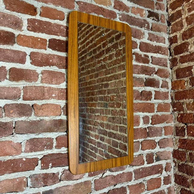 Vintage Danish Teak Framed Mirror, 1960s For Sale - Image 4 of 4