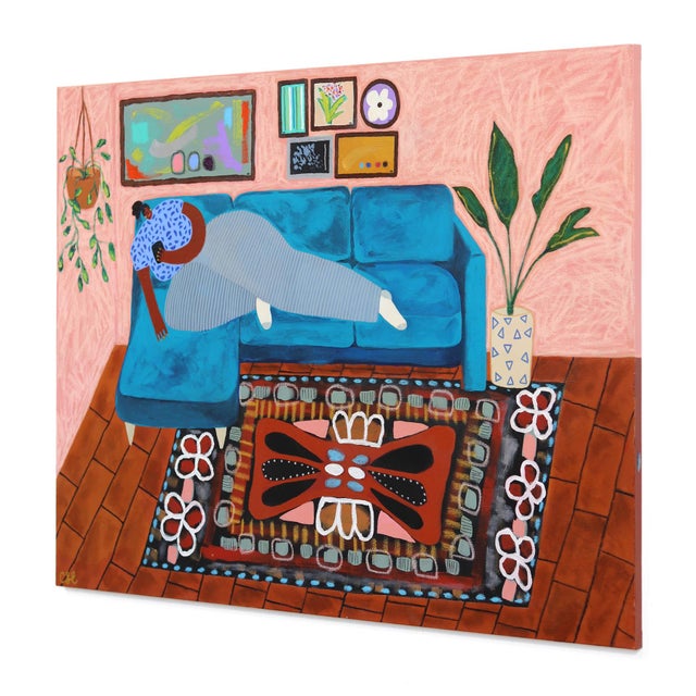 Rest and Revere - Colorful Abstract Feminine Figurative Still Life Painting Original Artwork by Courtney Simone For Sale In Los Angeles - Image 6 of 9