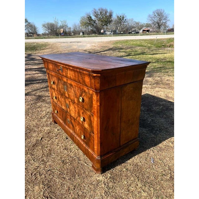19th Century French Louis Philippe Burl Walnut Chest of Drawer / Commodes For Sale - Image 9 of 18