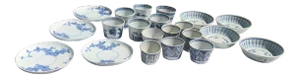 18th Century Edo-Period Japanese Arita Porcelain Dinnerware, 21 Pieces