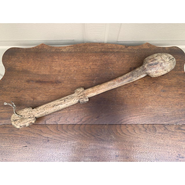 Brown 19th Century French Country Hand-Carved Wooden Spoon For Sale - Image 8 of 11
