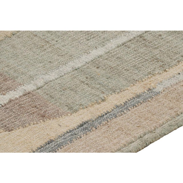 Rug & Kilim’s Flatweave Runner in Beige and Gray Geometric Patterns For Sale In New York - Image 6 of 7