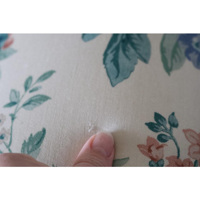 Rare Vintage Floral Couch With Trapunto Embroidery From 1990s For Sale - Image 12 of 16