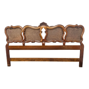 Mid 20th Century John Widdicomb Rococo Cherry and Cane Panels King Headboard