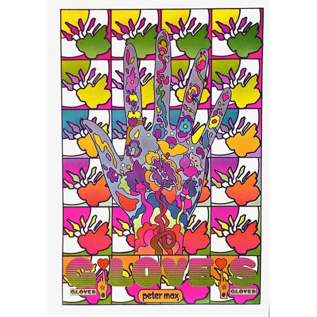 Artist: Peter Max Country: Germany / USA Title: Gloves Medium: Offset Paper Size: 16.5 x 11 inch Marks: Not signed not...