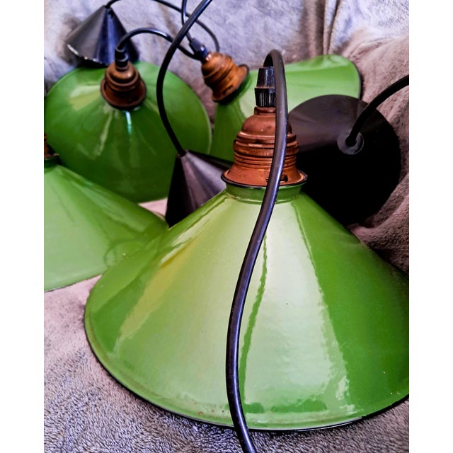 1950s Vintage Industrial Bauhaus Ceiling Lights from Zenith, Belgium, 1930, Set of 4 For Sale - Image 5 of 14