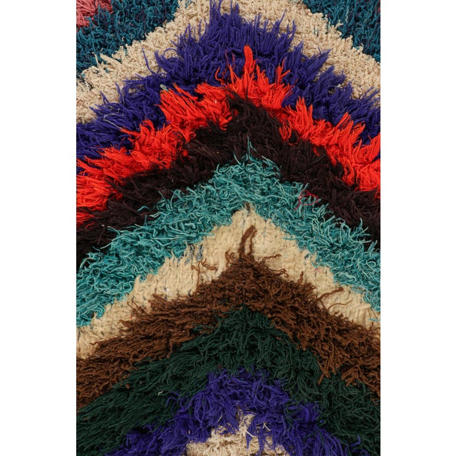 Moroccan Vintage Moroccan Runner With Polychromatic Chevron Patterns, From Rug & Kilim For Sale - Image 3 of 7