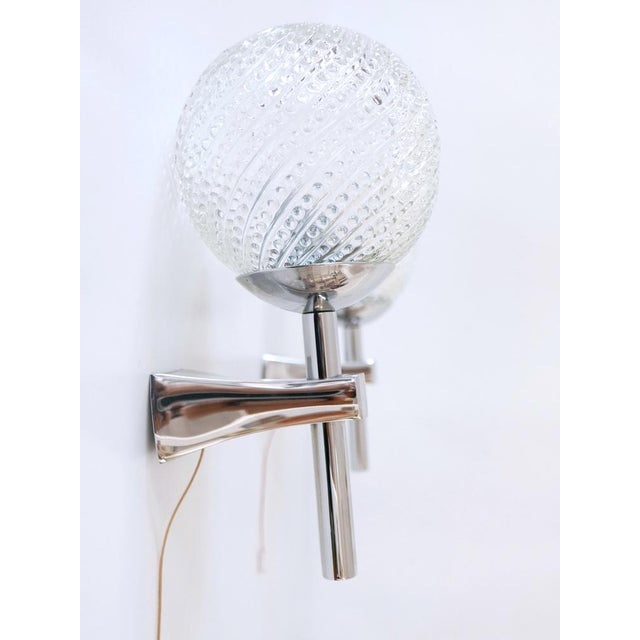 Mid-Century Modern Textured Glass Wall Lamps, 1970s, Set of 2 For Sale - Image 12 of 17
