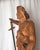 Brown Exceptional 17th Century Carved Wooden Statue of Saint Micheal For Sale - Image 8 of 16