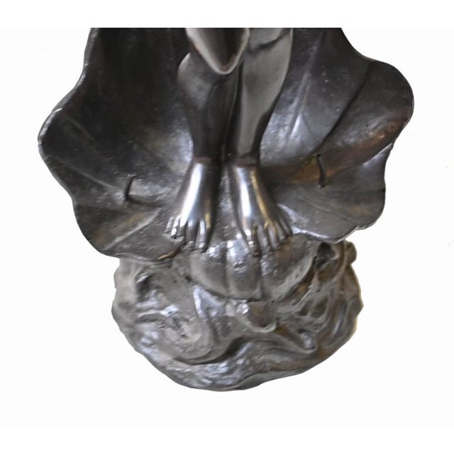 French Bronze Fountain Nude Female Rococo Clam Shell Water Feature For Sale - Image 9 of 17
