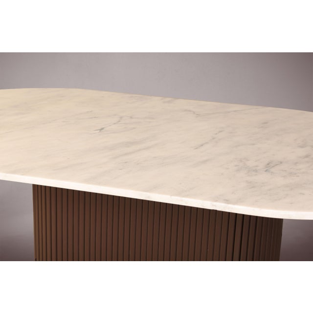 Not Yet Made - Made To Order Artisan Marble Dining Table 72" For Sale - Image 5 of 6