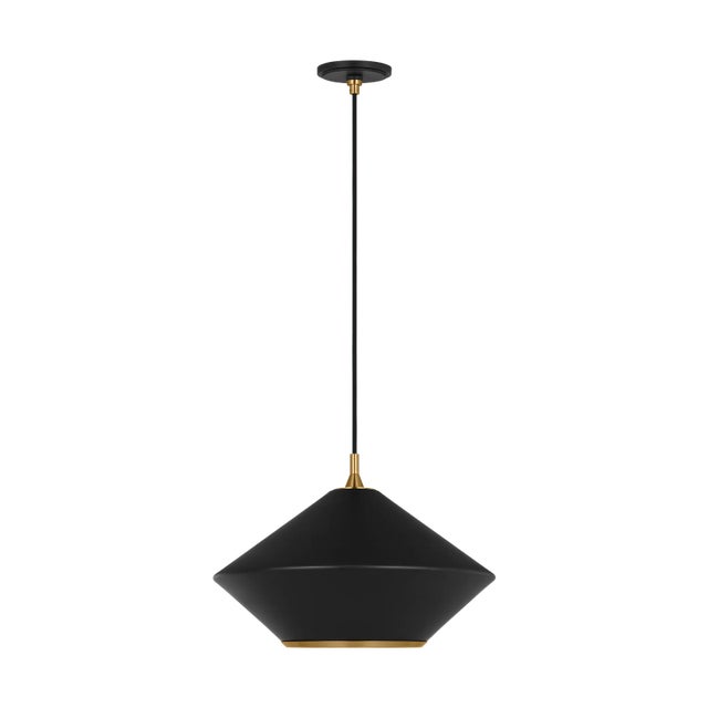 Thomas O'Brien by Visual Comfort Studio Stanza 1-Light Extra Large Pendant in Midnight Black For Sale In Greenville, SC - Image 6 of 6