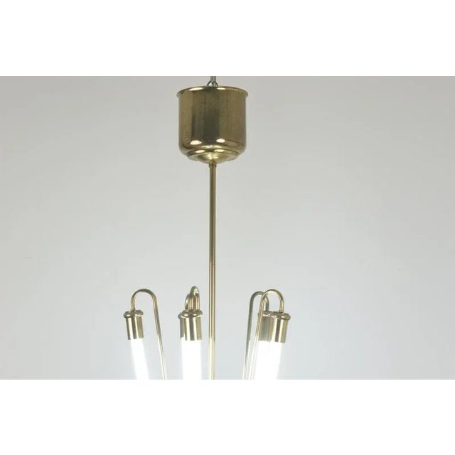 Neon and Brass Lamp, Germany, 1950s For Sale - Image 6 of 9