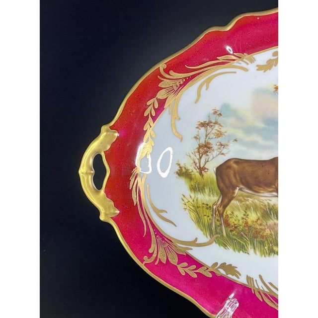 Large Antique Porcelain Plate from Giraud Limoges, France, 1920s For Sale - Image 4 of 8