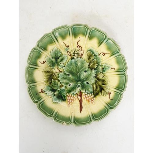 Majolica Plates with Floral Motifs and Pitcher, Set of 3 For Sale - Image 15 of 18