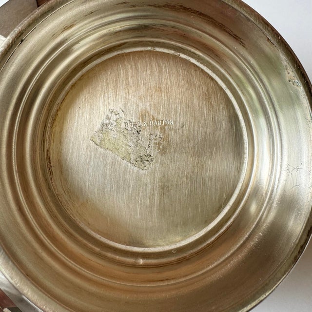 Metal Vintage Reed & Barton Silver Plate and Blue Enamel Revere Bowl — 8” For Sale - Image 7 of 7