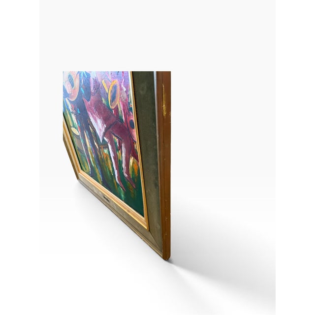 1971 Mid-Century Modern Nino Giuffrida "Carnaval D'Enfants" Oil Painting - Framed For Sale - Image 4 of 10