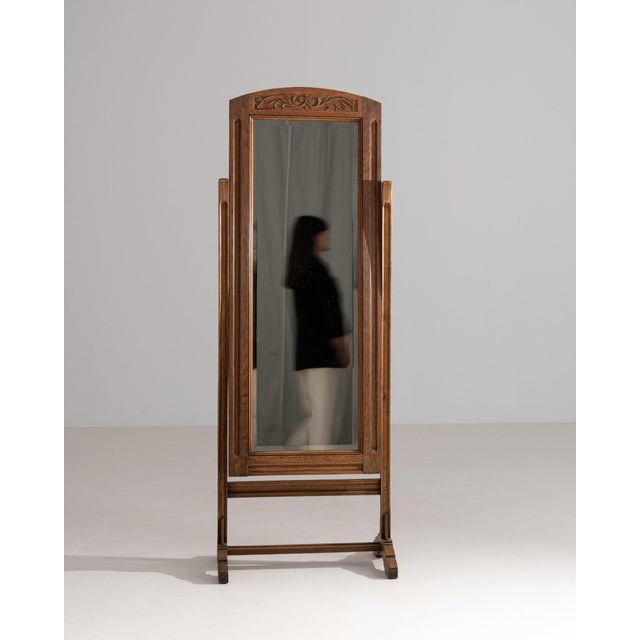 19th Century France Tan Wood Full-length & Floor Mirrors For Sale - Image 9 of 10