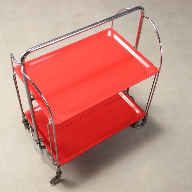 Vintage Serving Bar Cart from Bremshey Solingen, 1960s For Sale - Image 5 of 9