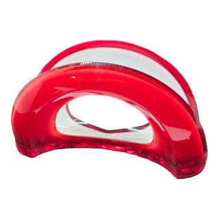 Red Guzzini Vintage Acrylic Napkin Holder For Sale