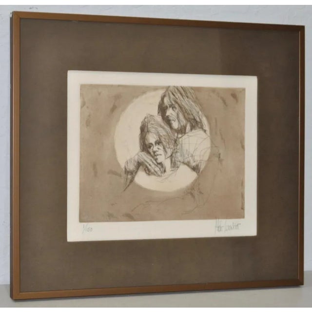 Aldo Luongo Limited Edition Lithograph of a Young Couple c.1970 Aldo Luongo (Argentina / America b.1941) In the early...