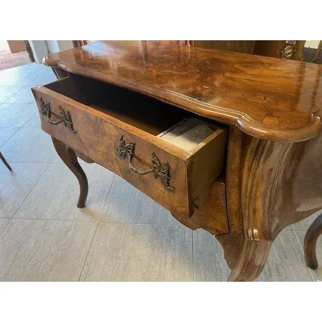 1900s Two Drawer Burr Walnut Chest of Drawers For Sale - Image 4 of 4