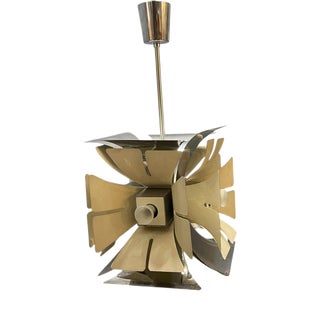 Space Age Chrome Chandelier, 1970s For Sale