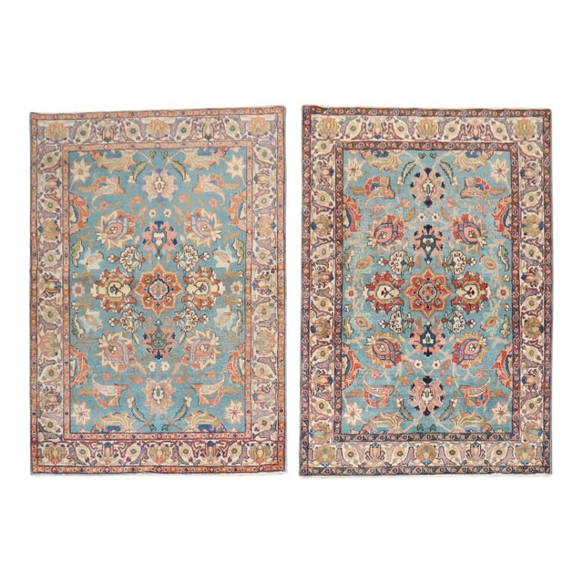 Antique Zabihi Collection Persian Tabriz Rugs - A Pair For Sale