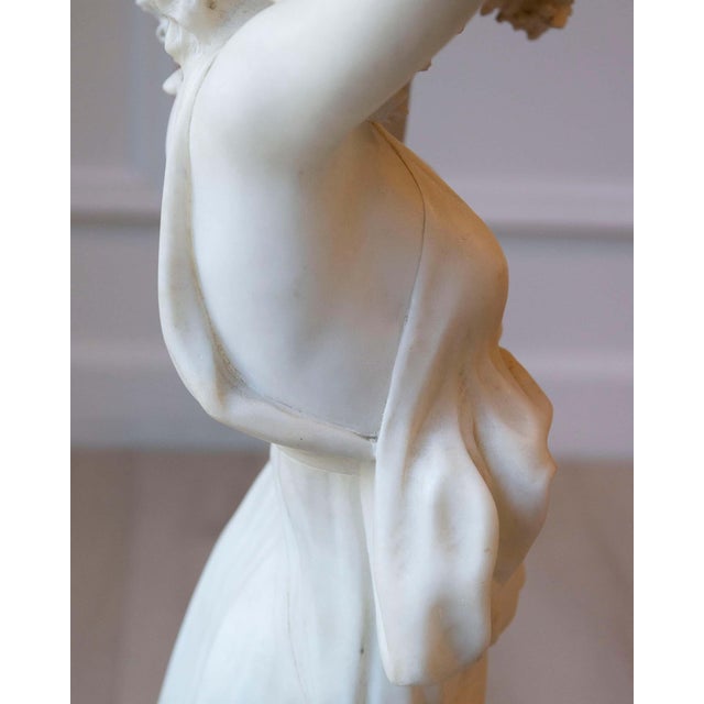 Late 19th / Early 20th-Century Volterra Alabaster Figure of a Flower Girl For Sale - Image 9 of 18