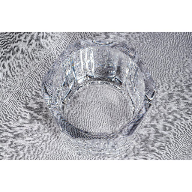 Glass Substantial Faceted Orrefors Sweden Crystal Biscuit Jar Designed by Olle Aberius Home Decor For Sale - Image 7 of 14