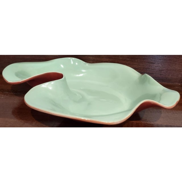 Mid-Century Modern Vintage Mid Century Modern Red Wing Pottery Kidney Bean Curved Dish For Sale - Image 3 of 7