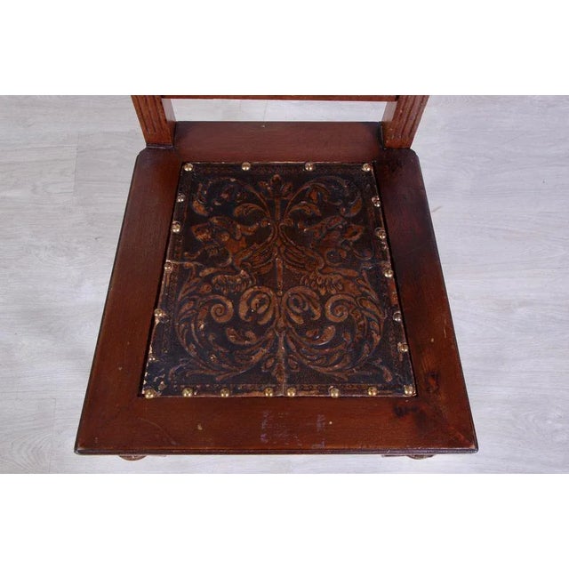 Neo-Renaissance Leather Chair, 1890s For Sale - Image 11 of 13