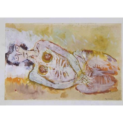 Female nude is an artwork realized by sergio barletta in 1989. Tempera and watercolor on paper. Hand-signed on the lower...