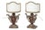 Antique Louis XIV Lamps in Silver & Metal with Lacquer, Rome, 18th Century, Set of 2 For Sale