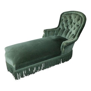 French 19th C. Tufted Chaise Lounge For Sale