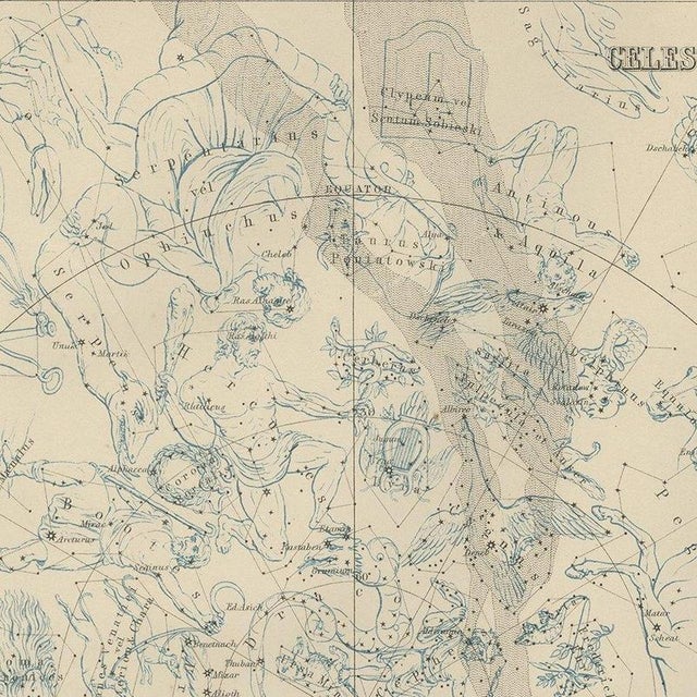 Antique Star Chart of Both Celestial Hemispheres, 1870 For Sale - Image 6 of 12