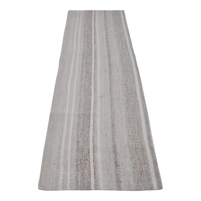 1950s Decorative Anatolian Stripe Kilim Runner For Sale