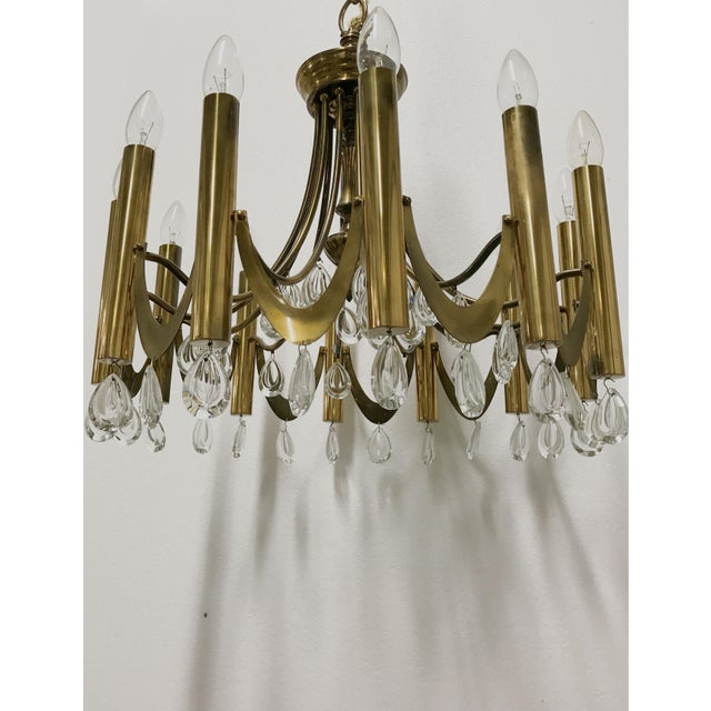 Brass Chandelier by Gaetano Sciolari, 1960s For Sale - Image 10 of 13