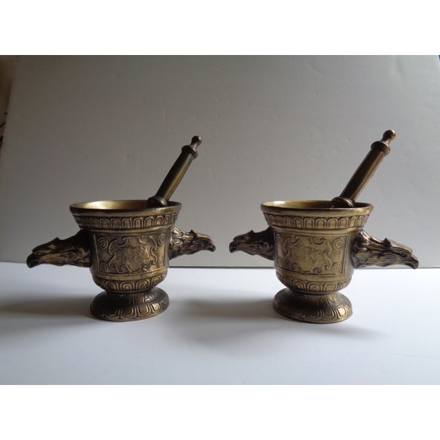 MidCentury Brass Eagle Mortar and Pestle Set 2 Sets Chairish