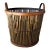 Mid 20th-Century Split Bamboo Tortoiseshell Planter Floor Basket With Ear Handles For Sale