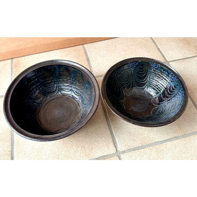 Ceramic Large Studio Ceramic Art Bowls with Modernist Decor, Germany, 1960s, Set of 2 For Sale - Image 7 of 18
