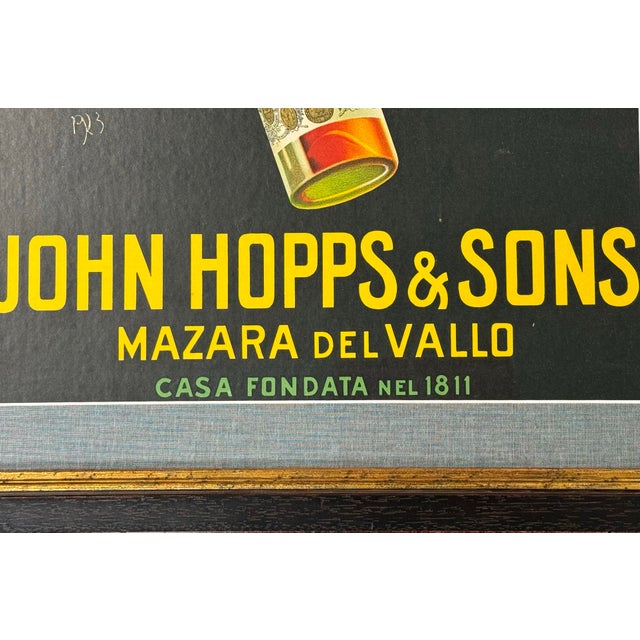 Mario Bazzi for John Hopps & Sons Marsala Wine Framed Poster, Late 20th Century For Sale - Image 9 of 12