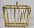 MCM Brass Oval Spindle Magazine Rack Holder. It's used in good vintage condition with normal signs of wear, contains faint...