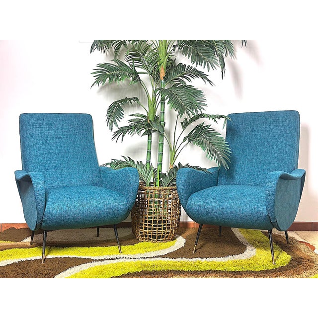 Mid-Century Modern Italian Lady Lounge Chairs attributed to Marco Zanuso, 1960s, Set of 2 For Sale - Image 3 of 15