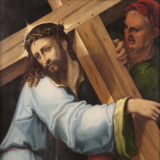 Christ Carrying the Cross, 1650, Oil on Panel, Framed For Sale - Image 11 of 15