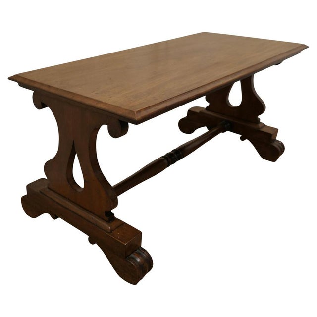 Brown Walnut Coffee Table, 1920s For Sale - Image 8 of 8